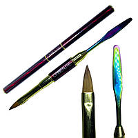 Пензель зі шпателем універсальний для роботи з різними матеріалами (акрил, полігель, гель)