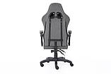 Крісло компютерне Infini System Gray (No.6) Геймерське крісло з ТКАНИНИ Ігрове спортивне крісло + 2 подушки, фото 6