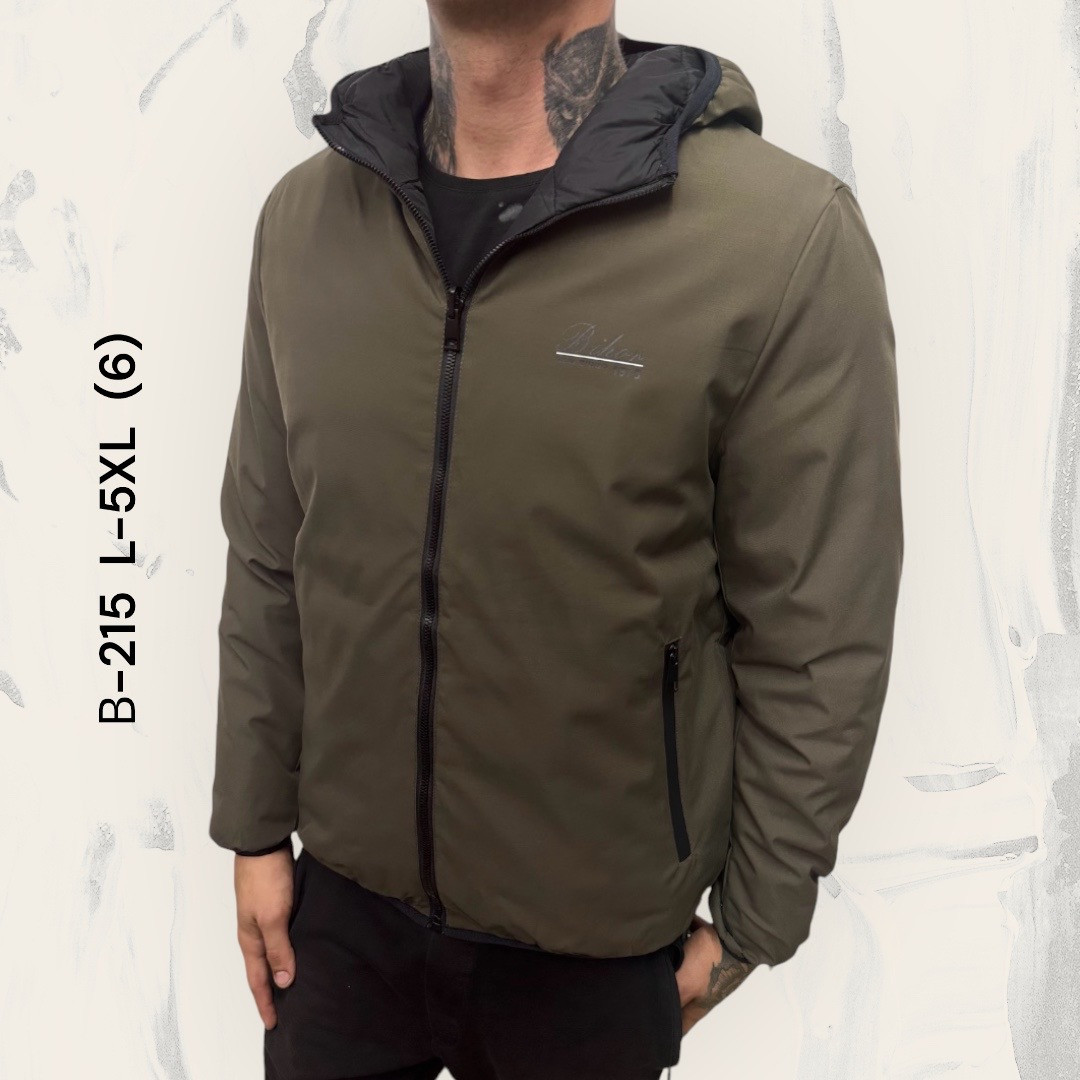 Двостороння чоловіча куртка демісезонна з капюшоном, фото 1