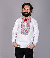 Вишита чоловіча сорочка з червоним візерунком Микола