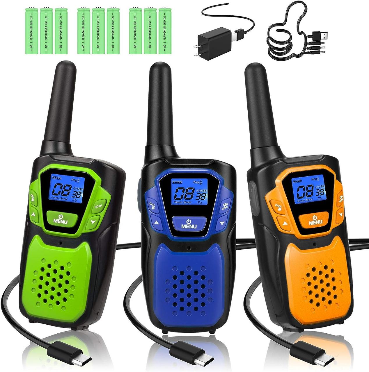 Купити Walkie Talkies 3 Pack, Rechargeable Easy to Use Family Walky