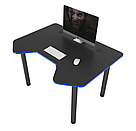 Сучасний комп'ютерний стіл 120 см Ігровий стіл для комп'ютера геймерський COMFORT Joystic чорно синій, фото 2