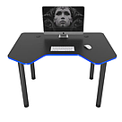 Сучасний комп'ютерний стіл 120 см Ігровий стіл для комп'ютера геймерський COMFORT Joystic чорно синій, фото 4