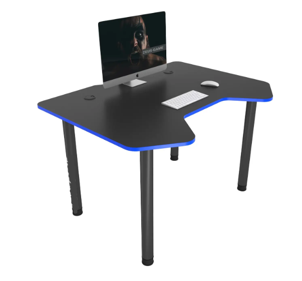 Сучасний комп'ютерний стіл 120 см Ігровий стіл для комп'ютера геймерський COMFORT Joystic чорно синій