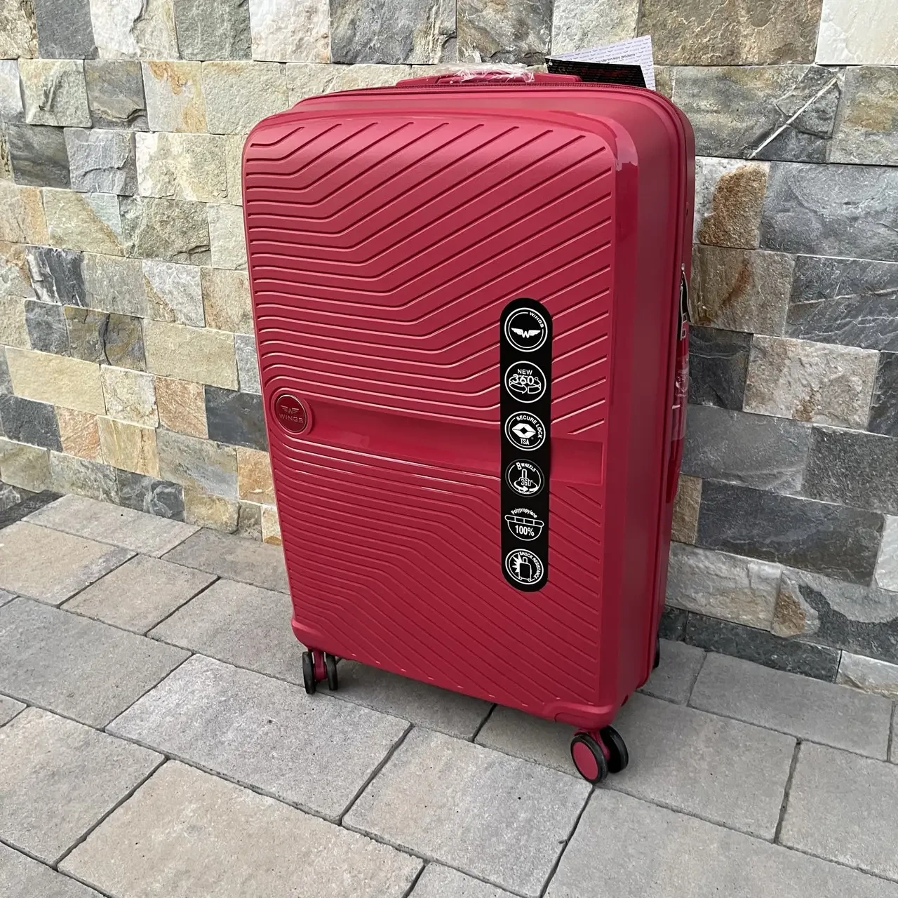Валіза дорожня велика з поліпропілену Wings L Червоний, фото 1