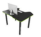 Сучасний комп'ютерний стіл 120 см Ігровий стіл для комп'ютера геймерський COMFORT Joystic чорно зелений, фото 3