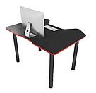 Сучасний комп'ютерний стіл 120 см Ігровий стіл для комп'ютера геймерський COMFORT Joystic чорно червоний, фото 4