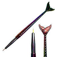 Пензель тонкий для дизайну нігтів No3 "Хвостик" голограма