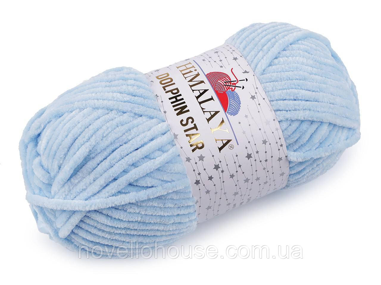 Himalaya DOLPHİN STAR (Гімалаї Долфін стар) № 92106 блакитний (Пряжа велюр з люрексом, нитки для в'язання плюшева)