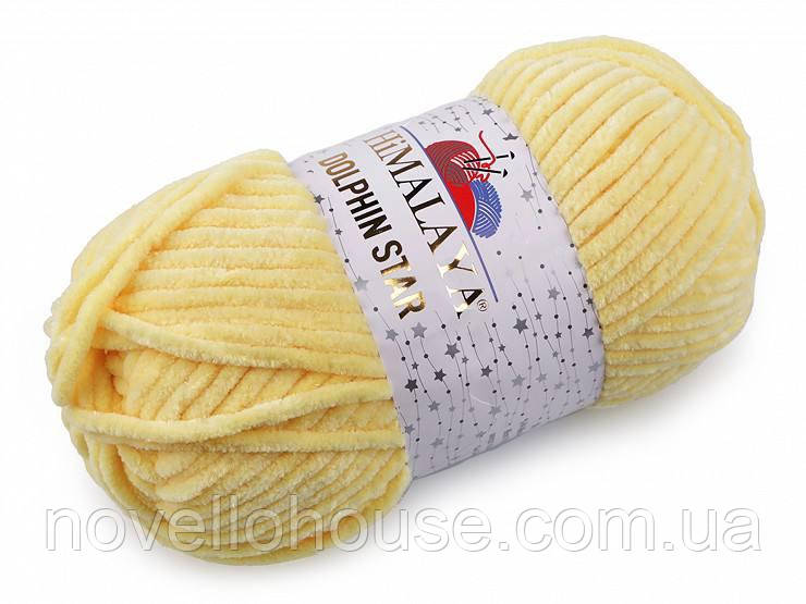 Himalaya DOLPHİN STAR (Гімалаї Долфін стар) № 92102 жовтий (Пряжа велюр з люрексом, нитки для в'язання плюшева)