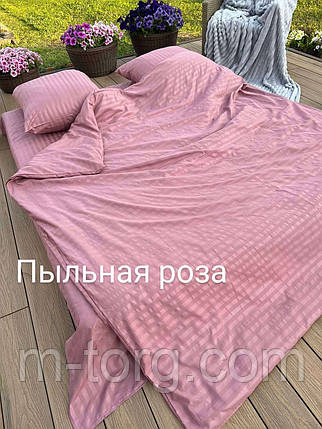 "пильна троянда" постільна білизна євро тканина мікрострайп сатин, фото 2