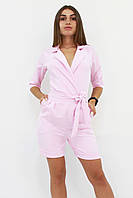 Розміри: S | Жіночий літній комбінезон з шортами, рожевий