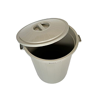 Бак для сміття 50 л з кришкою, пластик, сірого кольору, Afacan Plastik, фото 3