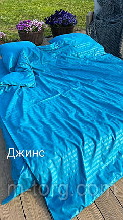 "джинс" постільна білизна євро тканина мікрострайп сатин, фото 2