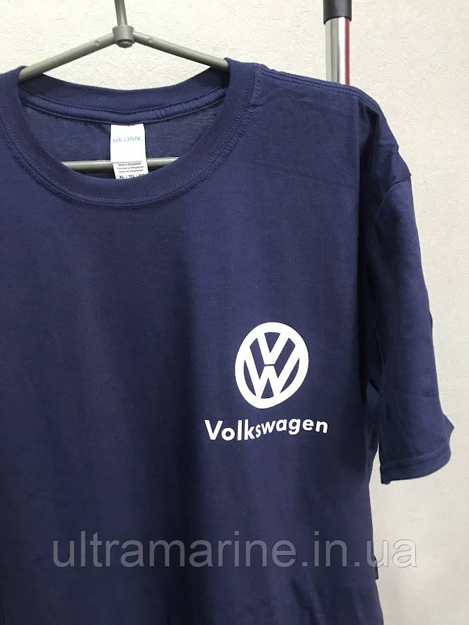 Футболка Люкс з принтом логотипа Volkswagen (Фольцваген) для автомобіліста, 100% бавовна, на подарунок