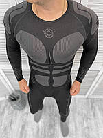 Термобелье тактическое активное мужское полиэстер военное термо белье термоактивное анатомический крой XL, Чорний