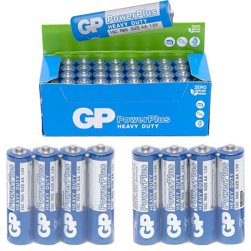Батарейки пальчикові GP PowerPlus на 1.5V розмір R06 AA 15C-S4 GP-135217 в упаковці 40 шт