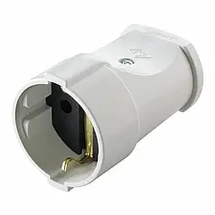 Гніздо штепсельне Makel із заземленням біле 10003