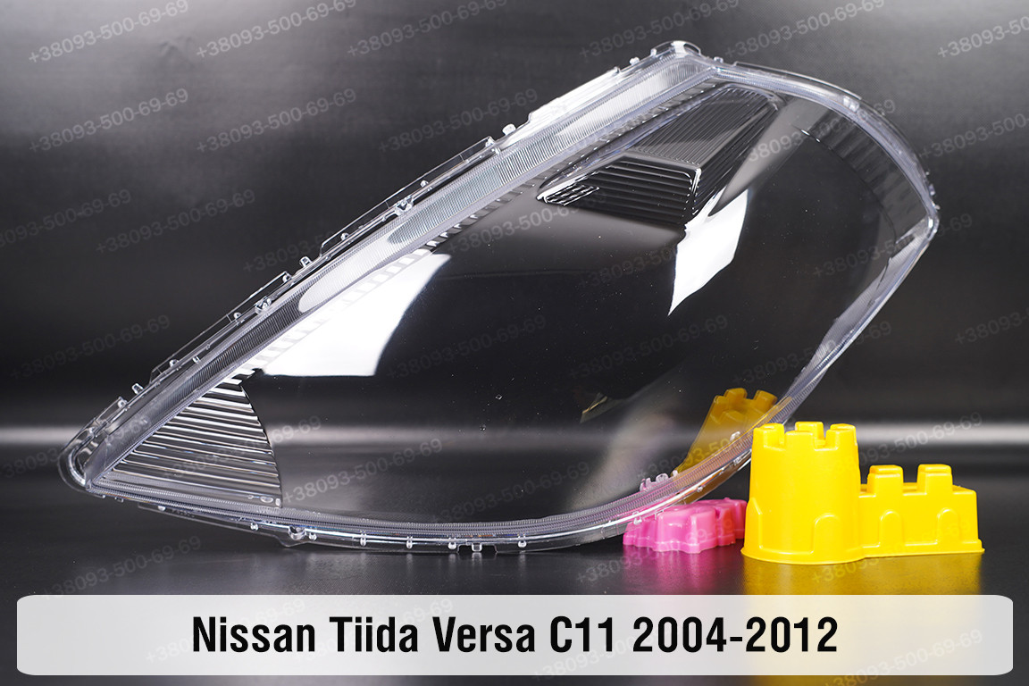 Скло фари Nissan Tiida Versa C11 (2004-2012) ліве