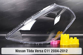 Скло фари Nissan Tiida Versa C11 (2004-2012) ліве