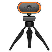 Веб-камера + штатив-тренога UTM Webcam SJ-PC011O 2560x1440 Black-Orange D15P3-2023