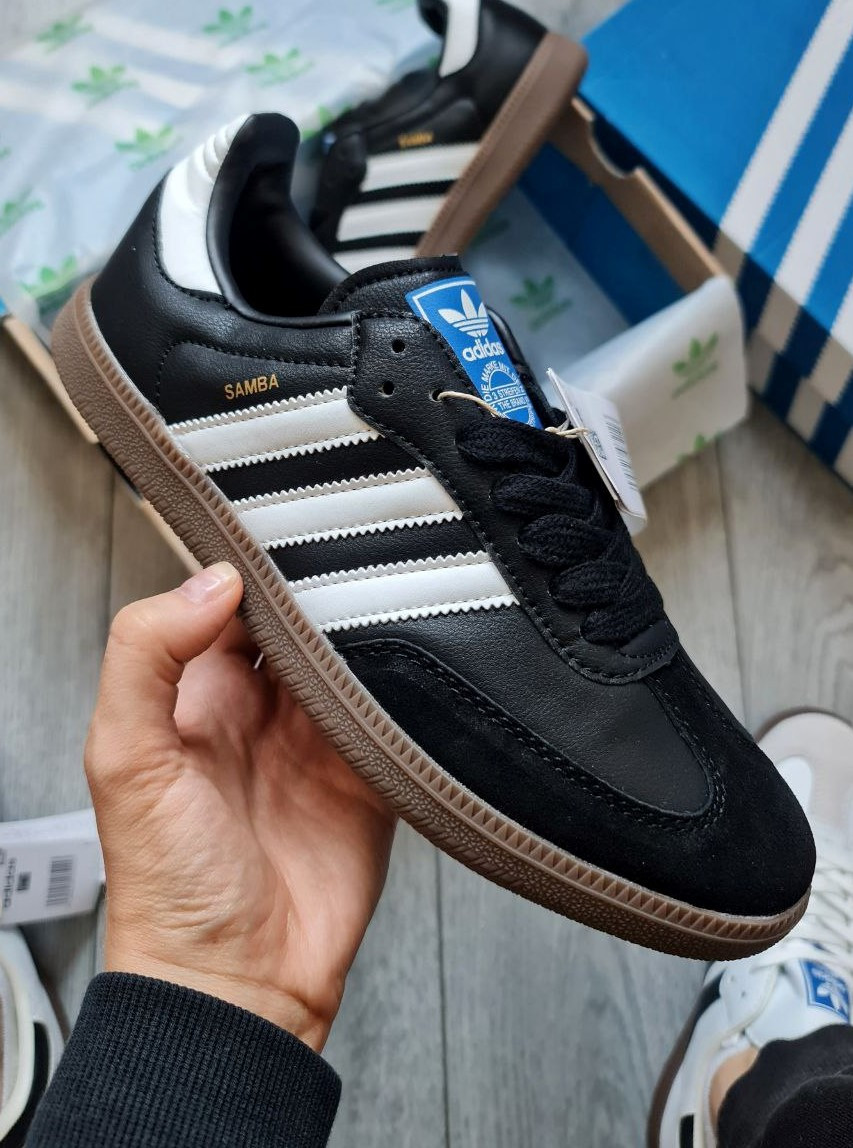 Чоловічі Кросівки Adidas Samba Black White / Адидас Самба Чорні з Білим