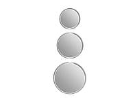 Комплект з 3-х круглих дзеркал в срібній оправі, діаметр 34/44/54 див. МДФ 12F-361