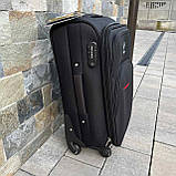 Чемодан дорожній ЧОРНИЙ на 4 колесах з цупкої тканини CODURA 1200D 360* Валіза WINGS 1708 ручна кладь Сумка, фото 4