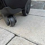 Чемодан дорожній ЧОРНИЙ на 4 колесах з цупкої тканини CODURA 1200D 360* Валіза WINGS 1708 ручна кладь Сумка, фото 3