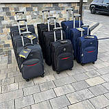 Чемодан дорожній ЧОРНИЙ на 4 колесах з цупкої тканини CODURA 1200D 360* Валіза WINGS 1708 ручна кладь Сумка, фото 8