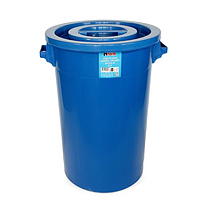 Контейнер для мусора 90 л, пластиковый с крышкой, синий Afacan Plastik