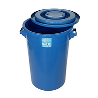 Контейнер для сміття 90 л, пластиковий із кришкою, синій Afacan Plastik, фото 4