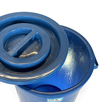 Контейнер для сміття 90 л, пластиковий із кришкою, синій Afacan Plastik, фото 5