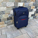 Валіза WINGS 1708 ручна кладь 55х38х22см Чемодан дорожній на 4 колесах з цупкої тканини CODURA Сумка 360*, фото 4