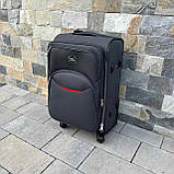Валіза WINGS 1708 ручна кладь 55х38х22см Чемодан дорожній на 4 колесах з цупкої тканини CODURA Сумка 360*, фото 6