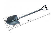 Садово-туристическая штыковая лопата металлическая 100 см