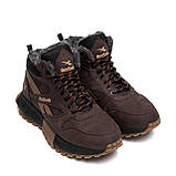 Черевики чоловічі зима Reebok шкіряні на хутрі, коричневі спортивні черевики високі натуральна шкіра *R-05 шок бот*, фото 6
