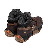 Черевики чоловічі зима Reebok шкіряні на хутрі, коричневі спортивні черевики високі натуральна шкіра *R-05 шок бот*, фото 8