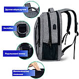 Рюкзак/портфель для ноутбука для діагоналі 13/14/15,6 дюйма Laptop Backpack сірий (GS-103069), фото 4