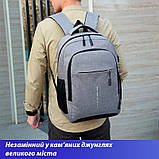 Рюкзак/портфель для ноутбука для діагоналі 13/14/15,6 дюйма Laptop Backpack сірий (GS-103069), фото 7