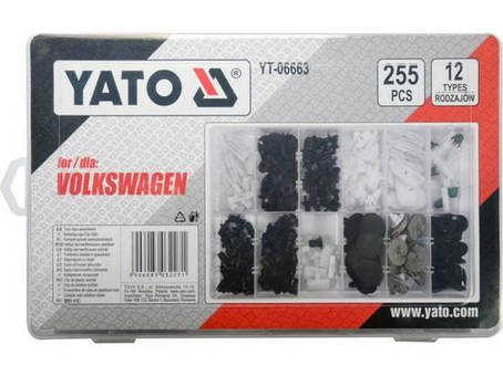 Набір автомобільного кріплення для Volkswagen YATO YT-06663, 12 типорозмірів, 255 шт., фото 1