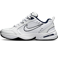 Nike Air Monarch IV White Navy кроссовки мужские белые с синим классические кожа Найк Монарх