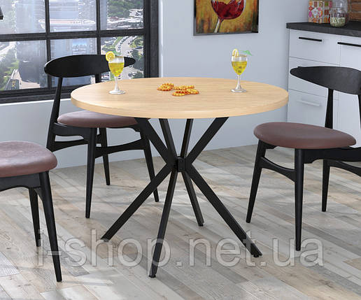 Круглий обідній стіл Оскар Loft Design Дуб Борас, фото 1