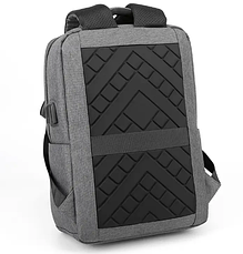Міський молодіжний рюкзак Bag з USB портом (25л, 42x28x16см) сірий, фото 2