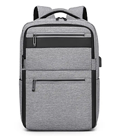 Городской молодежный рюкзак Bag с USB портом (25л,42x28x16см) серый