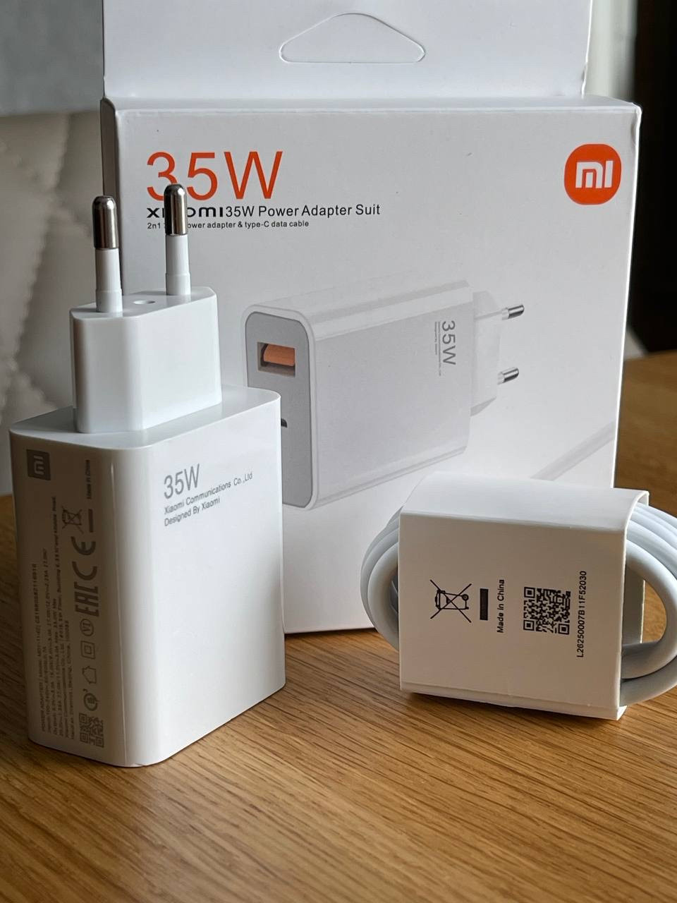 Зарядний пристрій для Xiaomi Mi Power Adapter 35W USB + Type C + Кабель Type C (MDY-11-EZ)
