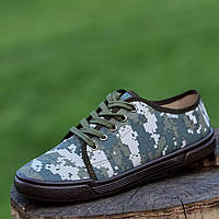 Кеди чоловічі текстильні хакі піксель літні кросівки Кеды мужские текстильные хаки пиксель летние кроссовки (Код:2092)