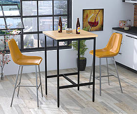 Барний стіл Loft-Design Бруно 60х60 см квадратний дсп дуб-борас