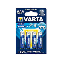 Батарейка VARTA HIGH ENERGY AAA BLI 4 ALKALINE алкалайновые батарейки мизинчиковые