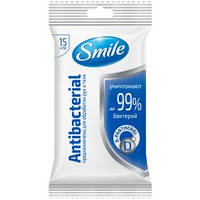 Влажные салфетки Smile Antibacterial с Д-пантенолом, 15 шт/уп (2706318)